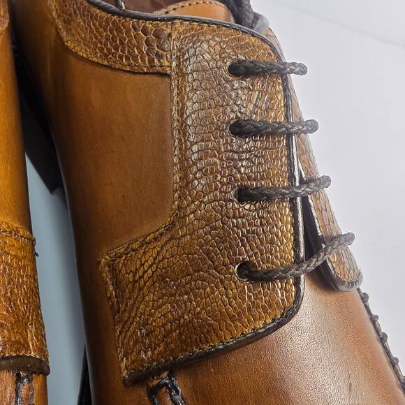 Belvedere Exotic Men\'s Brown Leather Lace Up Moc Toe Oxford Dress Shoes - 8.5 main image 5